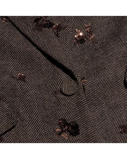 L'Agence Black Chamberlain Sequined Blazer