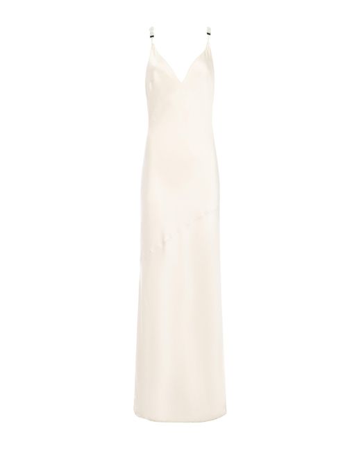 L'Agence White Saint Crystal Strap Gown