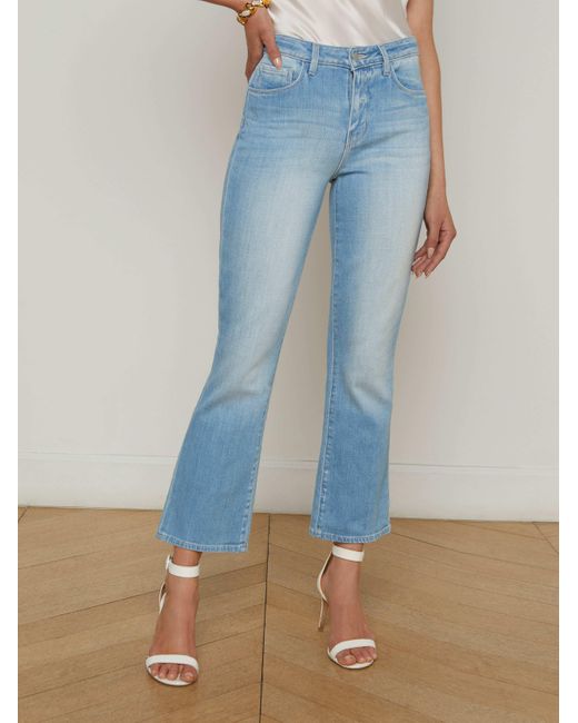 L'Agence Blue Tati Cropped Bootcut Jean