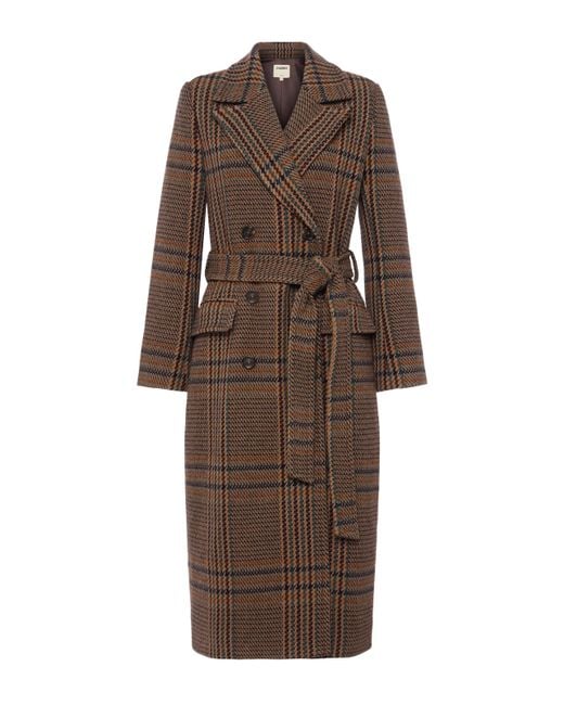 Manteau Long À Carreaux Kolina, Motif À Carreaux Marron L'Agence en coloris Brown