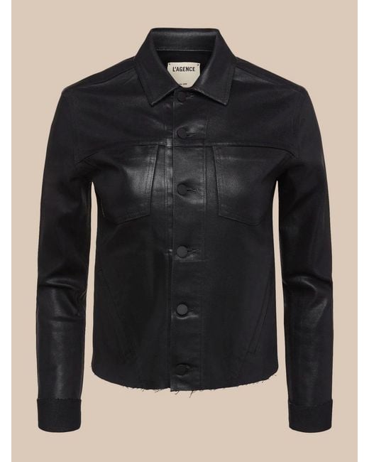 L'Agence Blue Janelle Coated Jacket