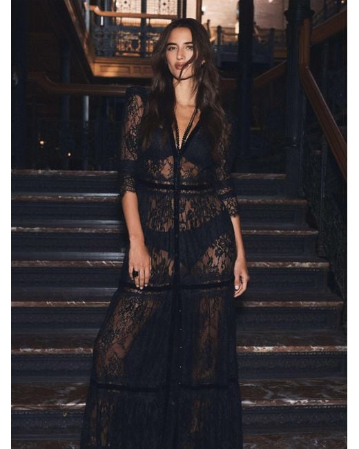 l'agence lace dress L'Agence Emilio Lace Shirt Dress In Black - 40% Off