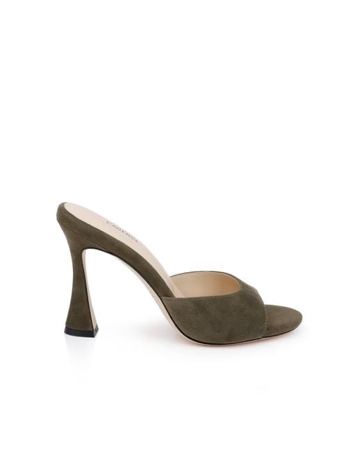L'Agence Metallic Avery Suede Open-Toe Mule