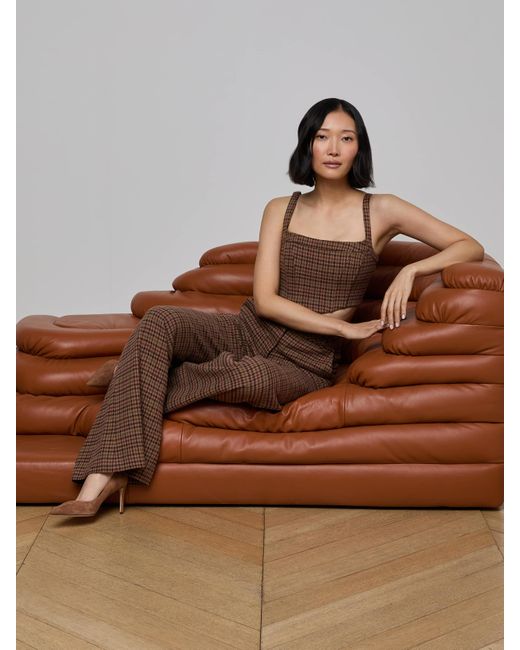 Top Corset Tiffany, Marron À Motif Pied-De-Poule Multicolore L'Agence en coloris Brown