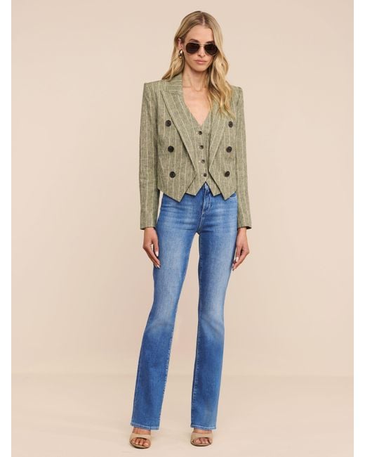 L'Agence Green Lila Linen-Blend Blazer
