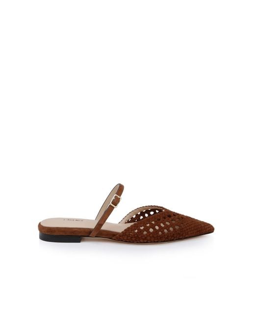 L'Agence Brown Jacklyn Suede Flat Mule