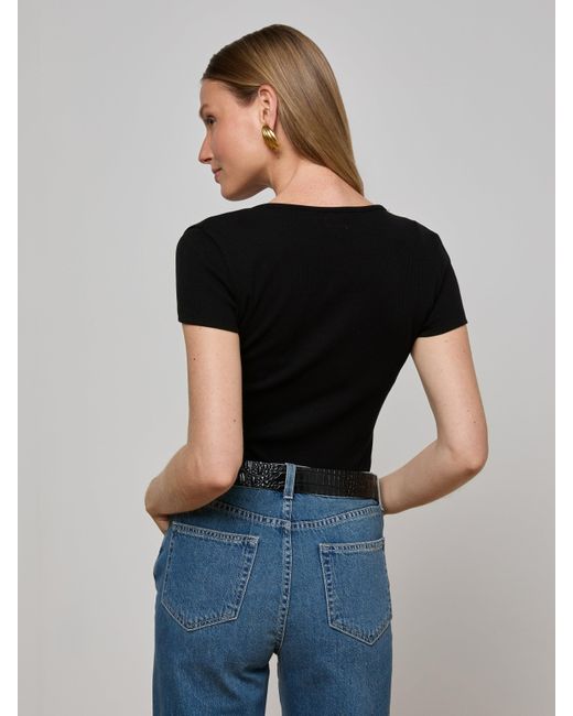 L'Agence Black Brynlee Scoopneck T-Shirt