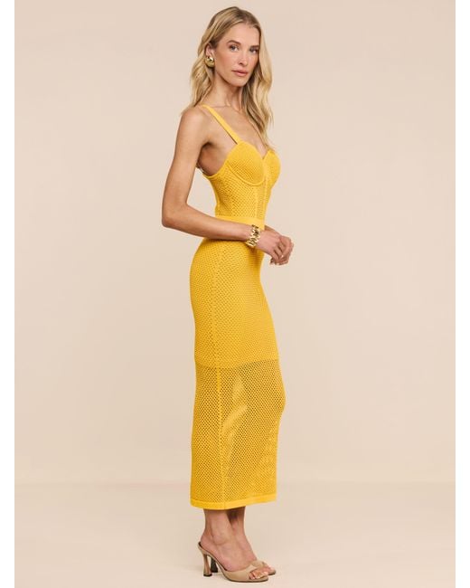 L'Agence Yellow Michelle Knit Dress