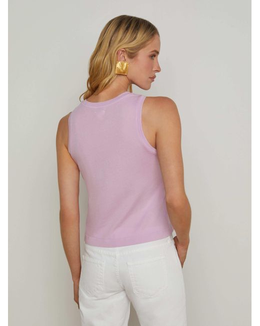 L'Agence Purple Mikaela Cotton Tank Top