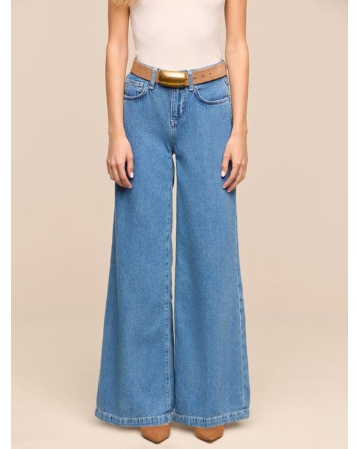 L'Agence Blue Petite Quincy Wide-Leg Jean