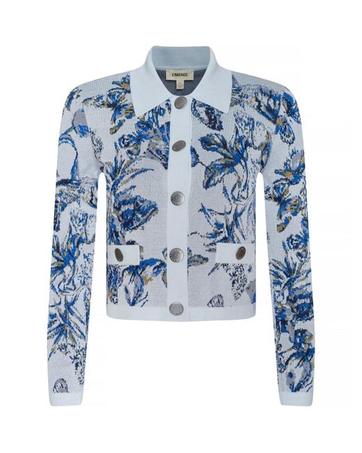 L'Agence Blue Osiris Jacquard Cardigan