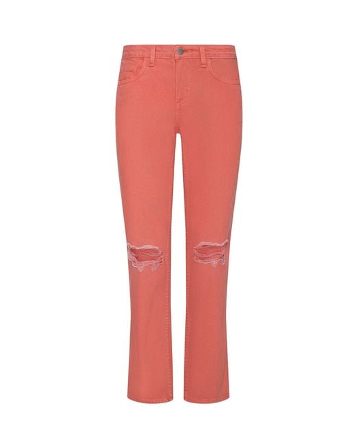 L'Agence Red Nevia Slouchy Straight-Leg Jean