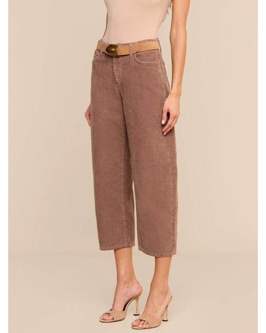 L'Agence Brown Mallis Corduroy Bow-Leg Pants