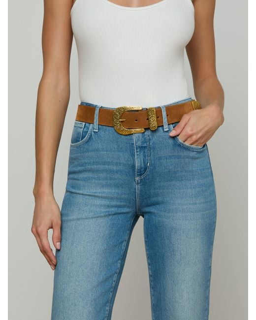 L'Agence Brown Otera Suede Belt