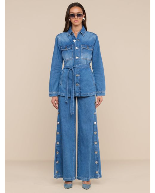 L'Agence Blue Samaya Denim Safari Jacket