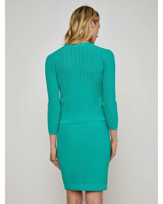 Cardigan En Maille Pointelle Irvin, Lagon/Nickel L'Agence en coloris Blue