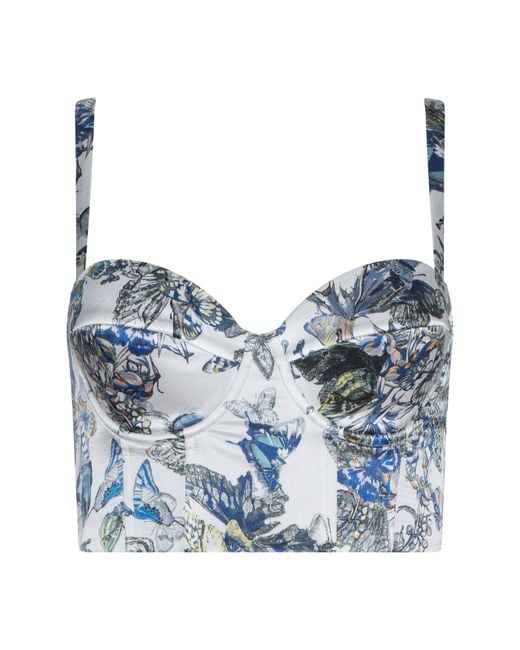 L'Agence White Sonya Silk Bustier