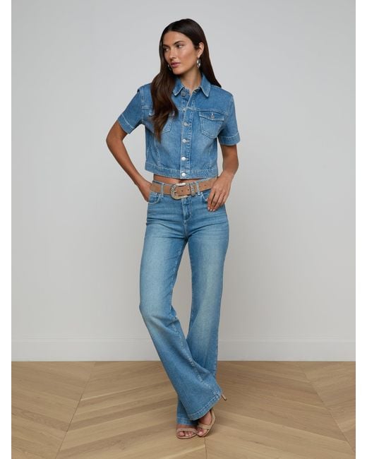 L'Agence Blue Kirstie Jean Shirt Jacket