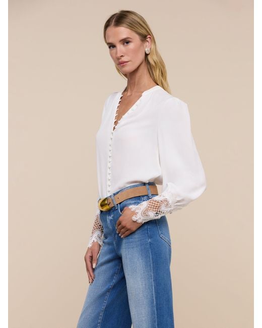 L'Agence White Ava Blouse