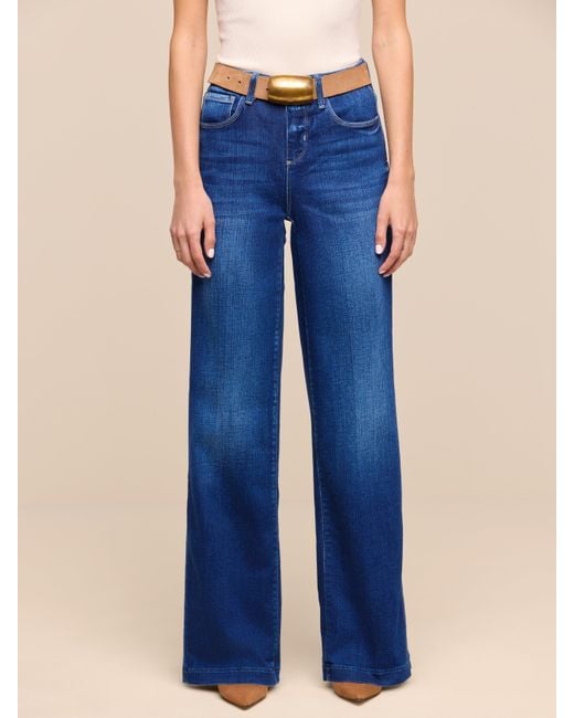 L'Agence Blue Petite Scottie Wide-Leg Jean