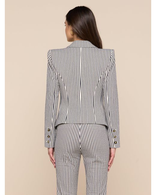 L'Agence Gray Misa Seersucker Blazer