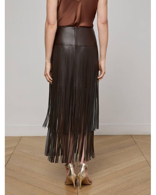 L'Agence Black Karolina Fringe Skirt