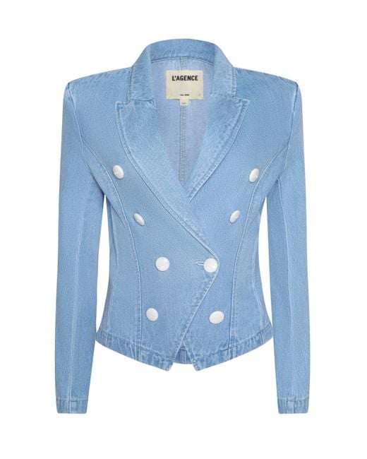 L'Agence Blue Emerson Structured Blazer