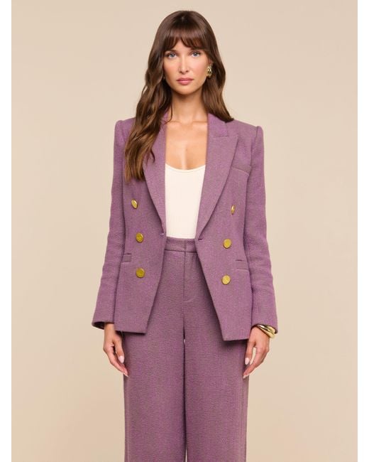 L'Agence Purple Kyomi Double-Breasted Blazer