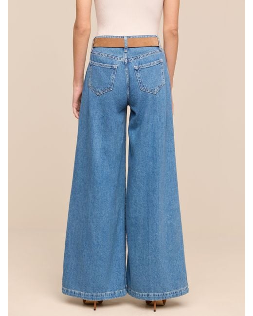 L'Agence Blue Petite Quincy Wide-Leg Jean
