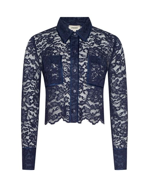 Chemisier En Dentelle Roelle, Bleu Nuit L'Agence en coloris Blue
