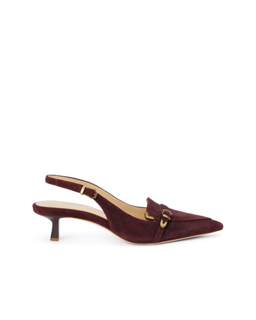 L'Agence Brown Brigette Suede Slingback