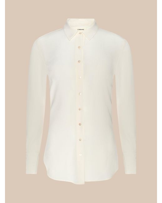 L'Agence Blue Babette Silk Blouse Top
