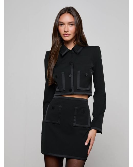 L'Agence Black Blythe Cropped Jacket