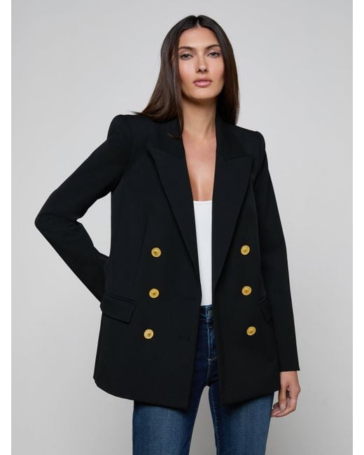 L'Agence Black Cambrie Oversized Blazer