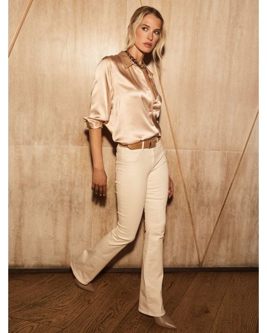 L'Agence Natural Dani Silk Blouse Top