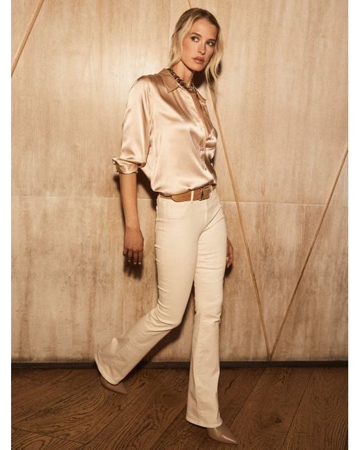 L'Agence White Selma Coated Bootcut Jean