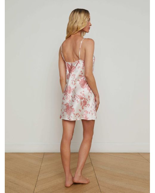 L'Agence White Inez Silk Slip Dress