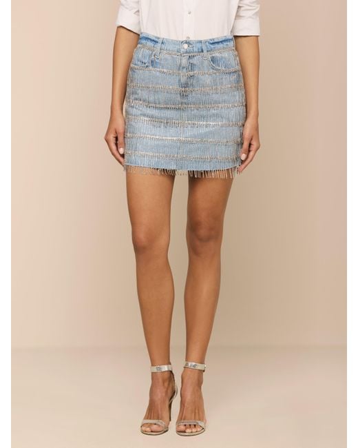 L'Agence Natural Jolene Embellished Mini Skirt