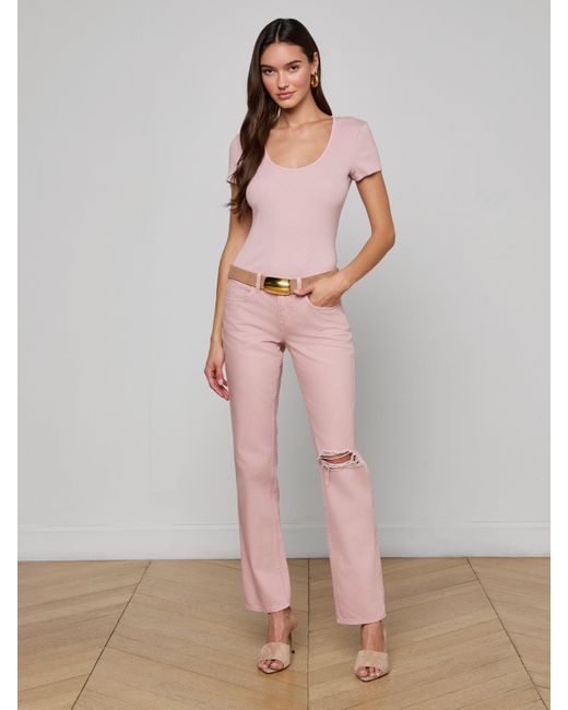 L'Agence Pink Armida Low-Rise Slouch Jean