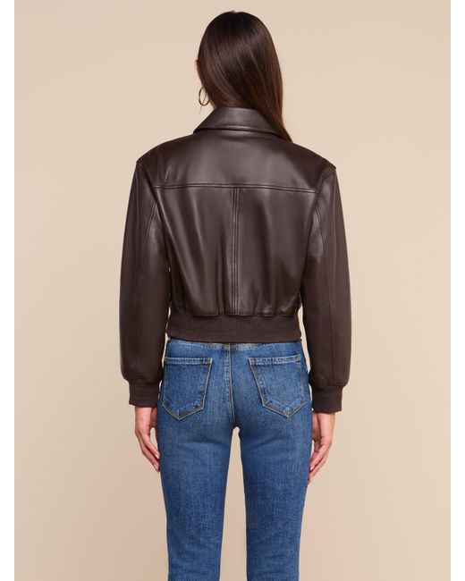 L'Agence Black Clotilde Leather Jacket