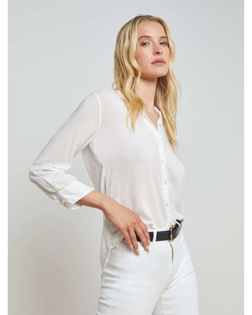 L'Agence White Marlene Blouse Top