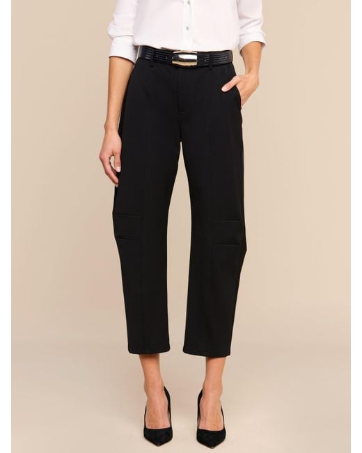 L'Agence Black Colby Barrel-Leg Trouser