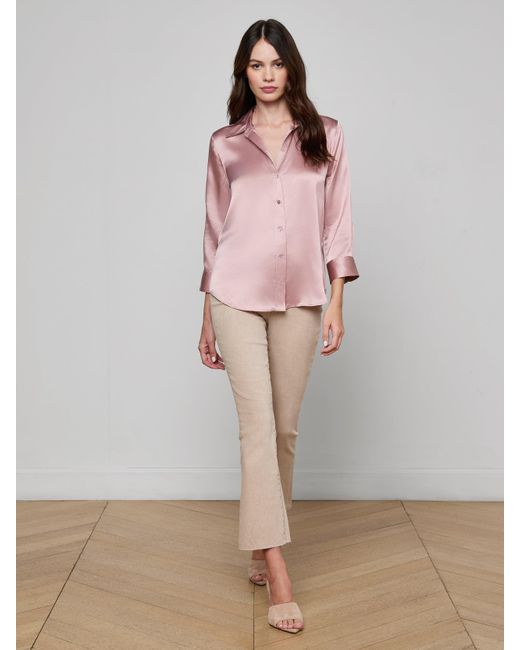 Chemisier En Soie Dani, Rose Pâle L'Agence en coloris Brown