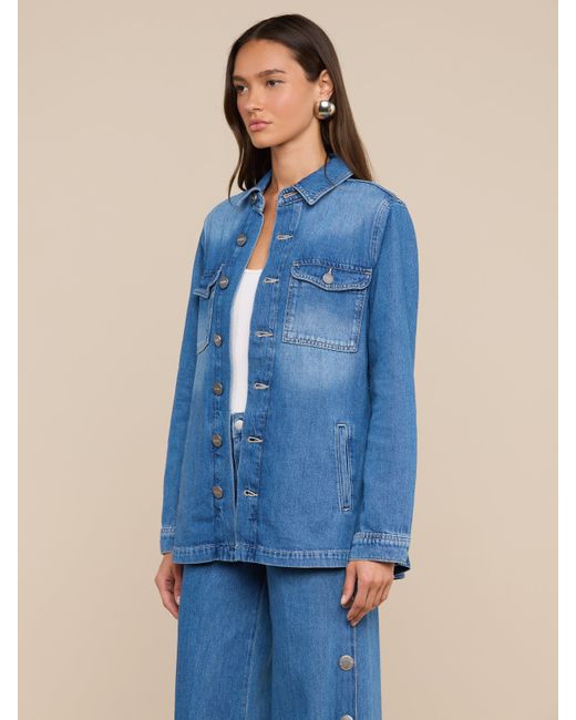 L'Agence Blue Samaya Denim Safari Jacket