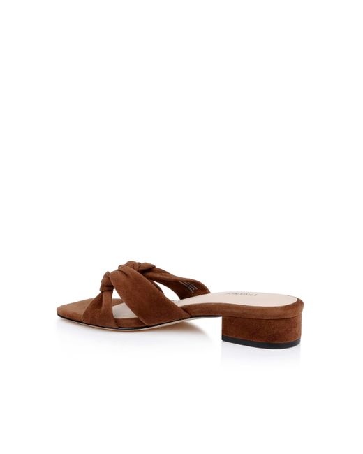 L'Agence Brown Lea Suede Knot Sandal