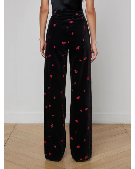 L'Agence Black Livvy Velvet Trouser