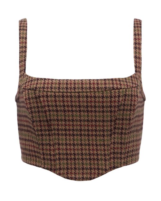 Top Corset Tiffany, Marron À Motif Pied-De-Poule Multicolore L'Agence en coloris Brown