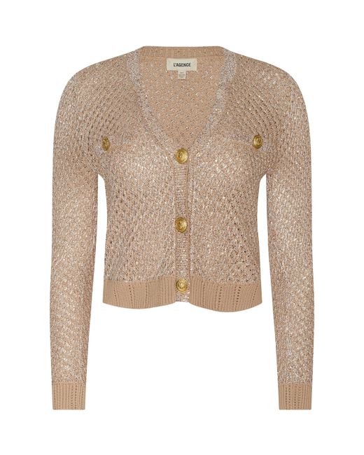 L'Agence Natural Blanca Sequin Cardigan