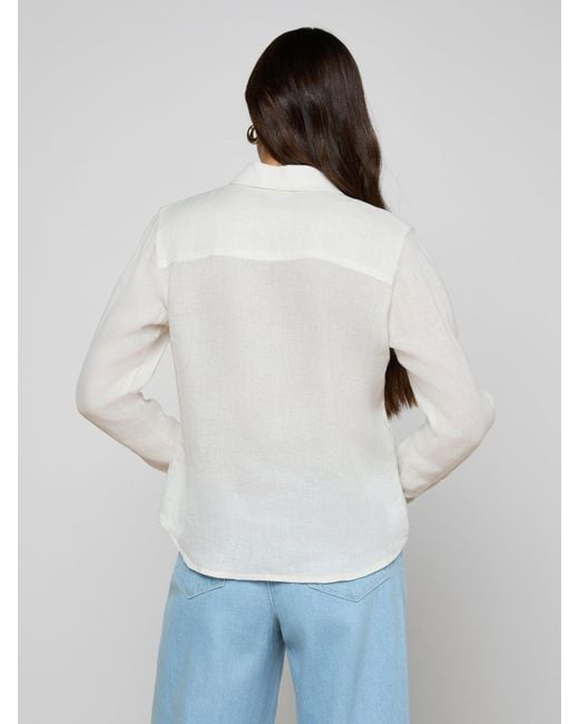 L'Agence White Isla Linen Shirt
