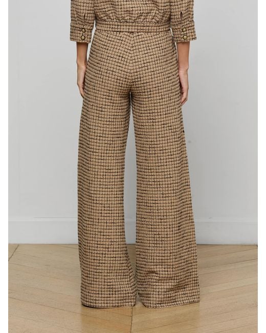 L'Agence Natural Pilar Tweed Wide-Leg Pants
